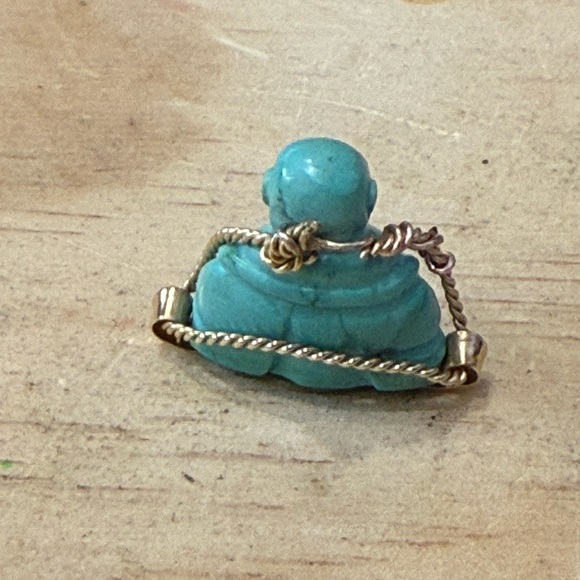 RARE Turquoise Buddha Talisman in 14k Gold - Picture 3 of 6